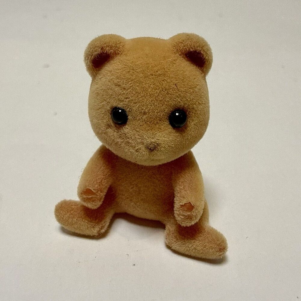 1985 EPOCH Honey Bear Baby Sylvanian Families Tan Figure Vintage Retired
